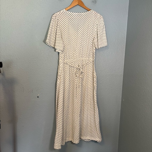 & Other Stories Flutter-Sleeve Midi Dress White Polka Dot 10 Classic Modest - Picture 9 of 13